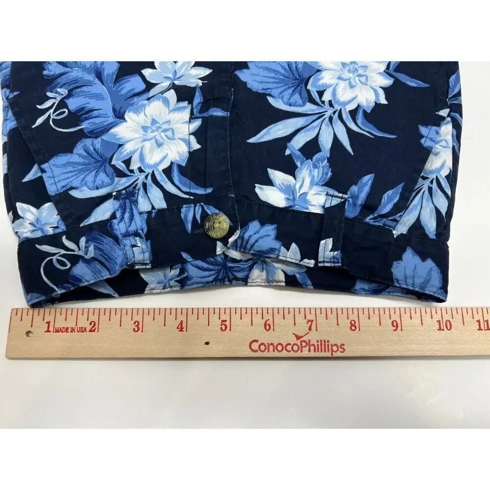 Janie and Jack Boy’s Blue Hawaiian Cotton Shorts Adjustable Waist Size 4
